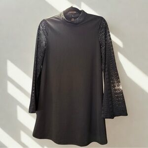 Loveriche Women’s High Neck Mini Dress With Lace Bell Sleeves Size Small 2/$25